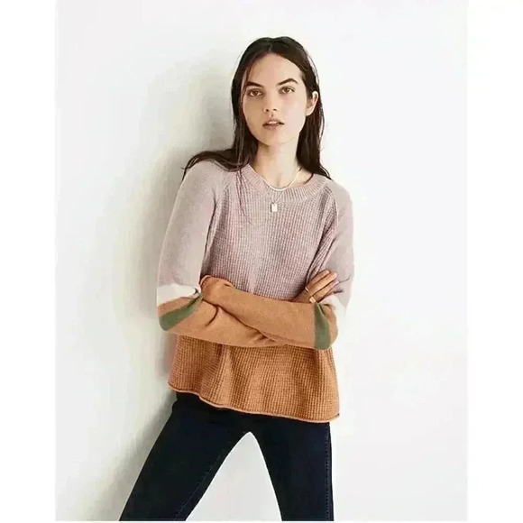 Madewell Striped Waffle Texture Striped Sweater Women’s Size XS - Picture 1 of 8